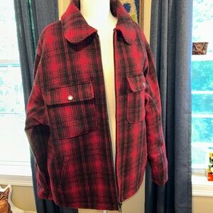NWT WOOLRICH red black plaid jacket mens